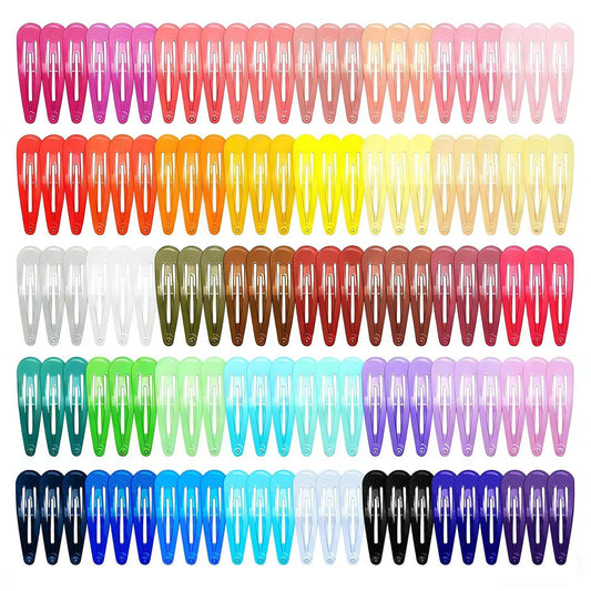 120 Pack Colorful Metal Snap Hair Clips, 40 Assorted Candy Colors | 2 Inch Hair Barrettes Non-Slip Metal Hair Accessories for Women Kids Teens Styling