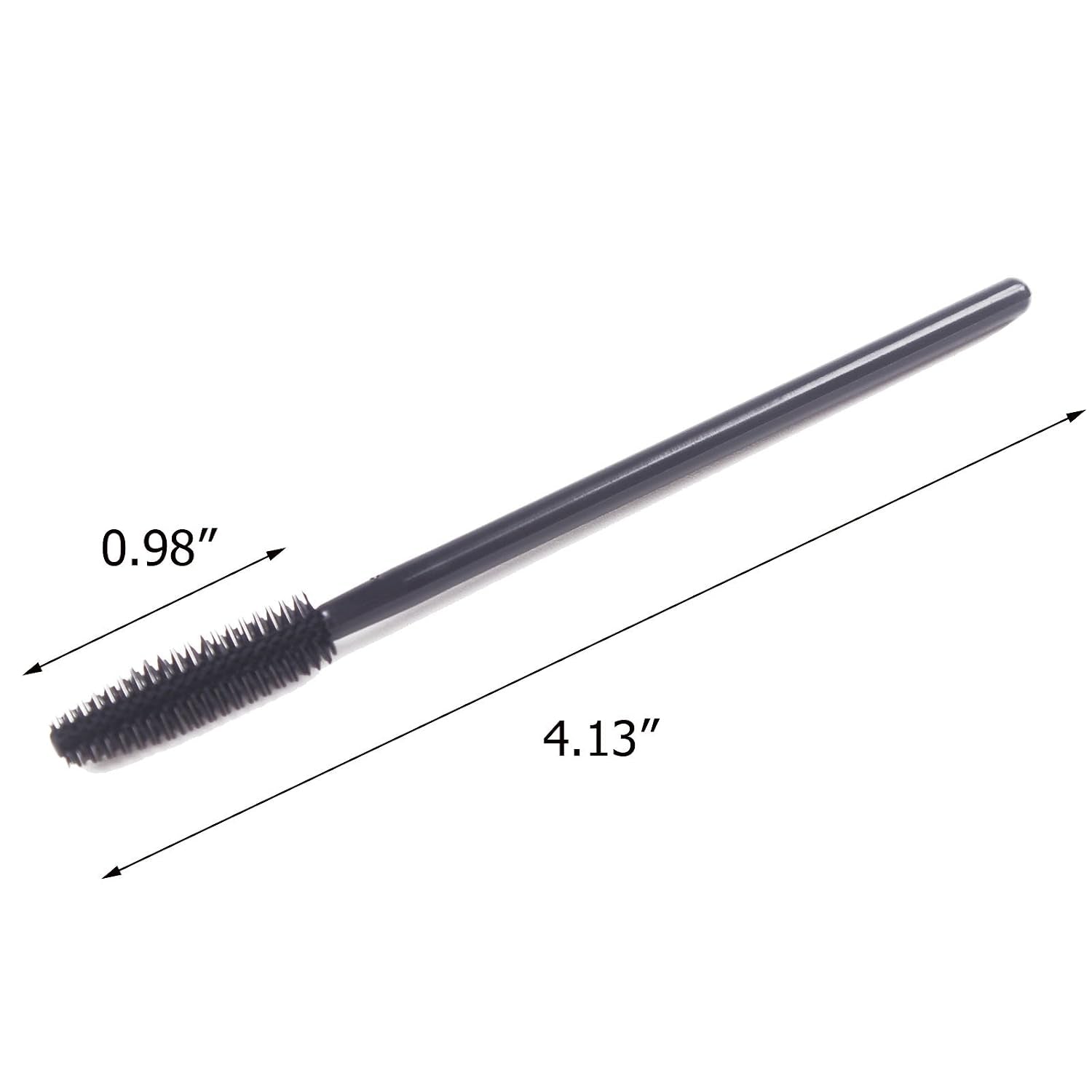 Pack of 100 One-Off Disposable Silicone Eyelash Mascara Brushes | Wands Applicator Eyebrow Brush Makeup Tool Kit Set (Tower Shape - Black)