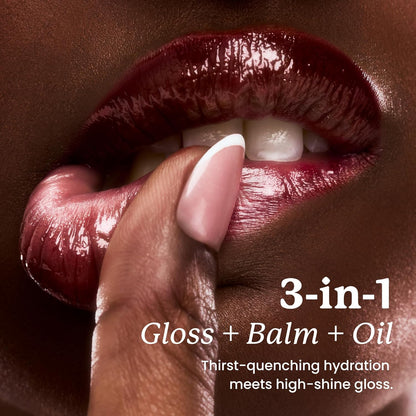 Lip Elixir Hydrating Lip Gloss, High-Shine, Bunny Tongue (Pink) | 3-In-1 Balm, Gloss & Oil, Glossy & Non-Sticky Finish, Infused with Vegan Collagen, Shea Butter & Vitamin E, Improves Texture