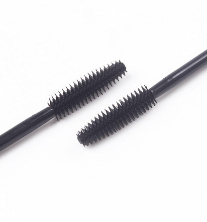 Pack of 100 One-Off Disposable Silicone Eyelash Mascara Brushes | Wands Applicator Eyebrow Brush Makeup Tool Kit Set (Tower Shape - Black)